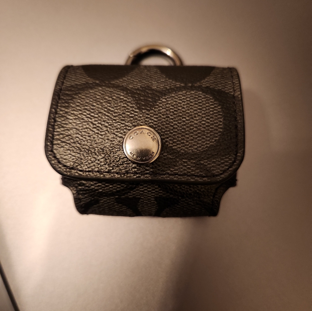 New Authentic Coach Earbuds Pro Signature Black Monogram Case